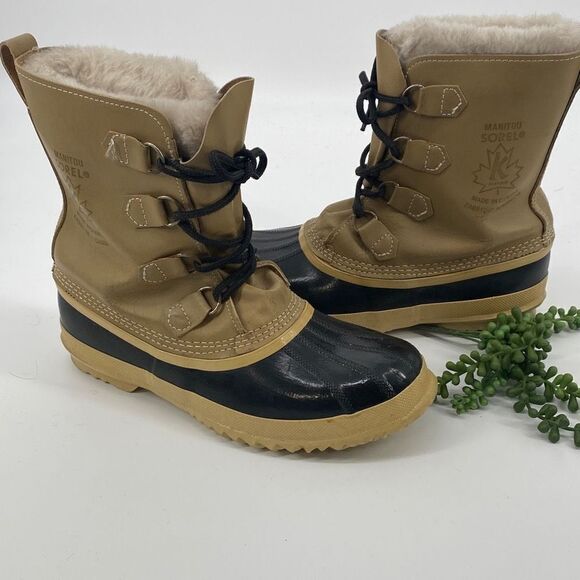 Sorel Manitou Snow Winter Insulated Duck Boots Thermo Removable Wool Liner‎ 10 - Picture 1 of 12
